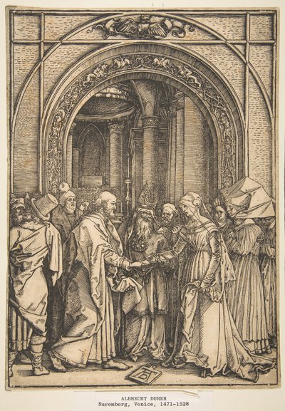 Zaręczyny Dziewicy, z Życia Dziewicy, ca. 1503. autorstwa Albrecht Dürer