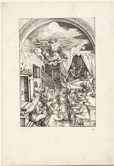 Narodziny Dziewicy, z Życia Dziewicy autorstwa Albrecht Dürer