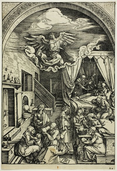 Narodziny Dziewicy, z Życia Dziewicy autorstwa Albrecht Dürer
