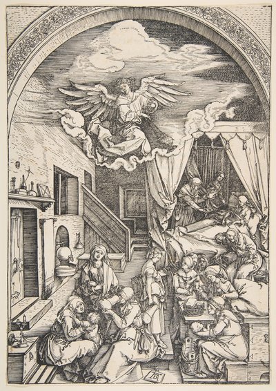 Narodziny Dziewicy, z Życia Dziewicy, ca. 1503. autorstwa Albrecht Dürer