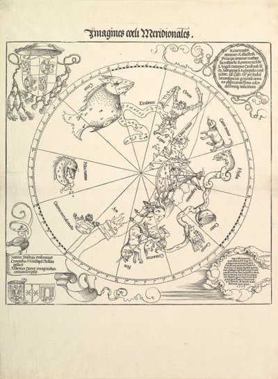 Niebiański glob-półkula południowa, 1515. autorstwa Albrecht Dürer