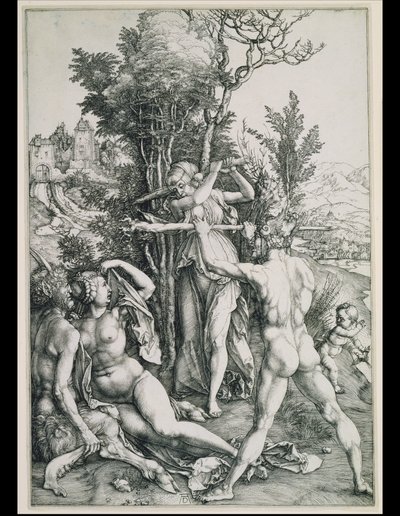 Walka cnoty i przyjemności w obecności Herkulesa autorstwa Albrecht Dürer