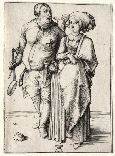 Kucharz i jego żona, prawdopodobnie 1497. autorstwa Albrecht Dürer