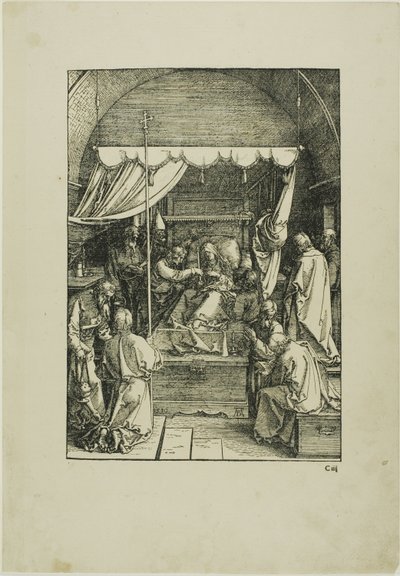 Śmierć Dziewicy, z Życia Dziewicy autorstwa Albrecht Dürer