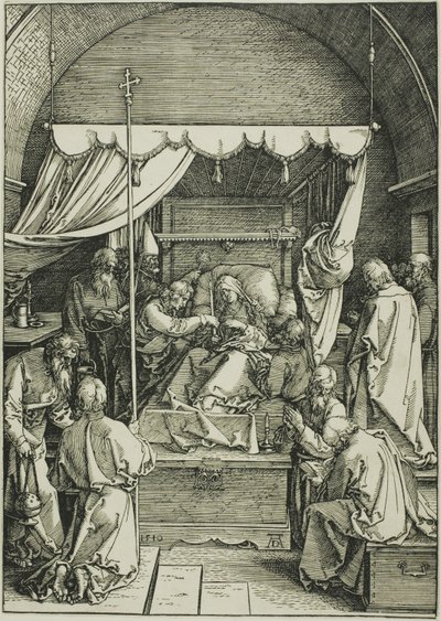 Śmierć Dziewicy, z Życia Dziewicy autorstwa Albrecht Dürer