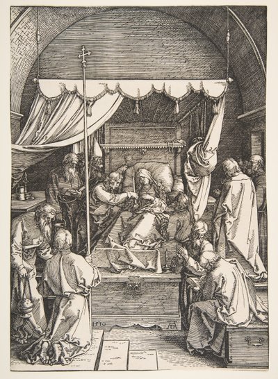 Śmierć Dziewicy, z Życia Dziewicy, 1510. autorstwa Albrecht Dürer