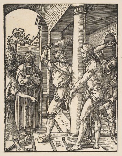 Biczowanie, z Małej pasji, ca. 1509. autorstwa Albrecht Dürer