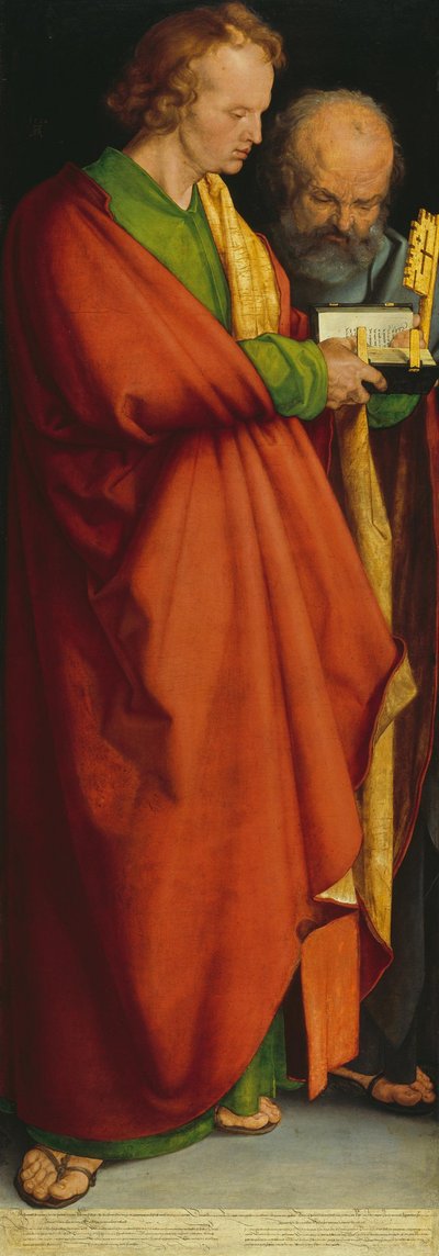 Die vier Apostel: Heilige Johannes und Petrus autorstwa Albrecht Dürer