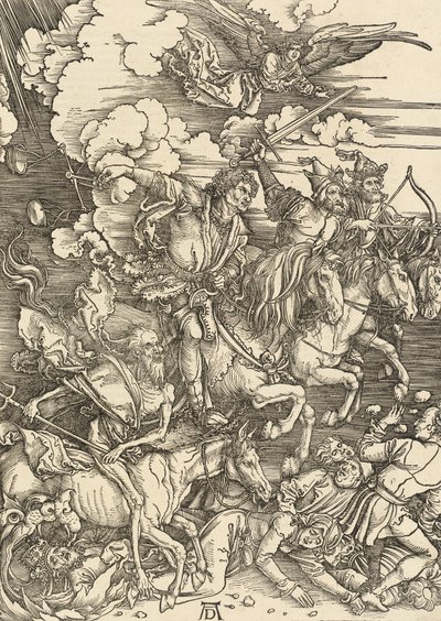 Czterej jeźdźcy, 1498. autorstwa Albrecht Dürer