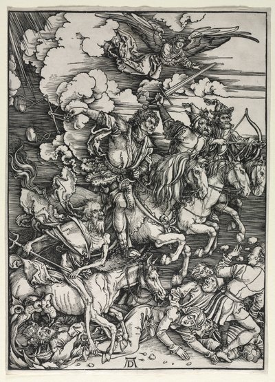 Czterech jeźdźców, z Apokalipsy, ok. 1930. 1498. autorstwa Albrecht Dürer
