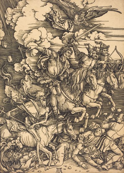 Czterech Jeźdźców prawdopodobnie ok. 14961498. autorstwa Albrecht Dürer