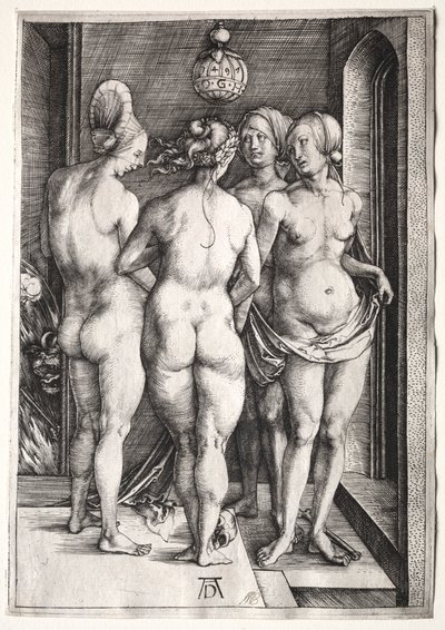 Cztery czarownice Cztery nagie kobiety, 1497. autorstwa Albrecht Dürer