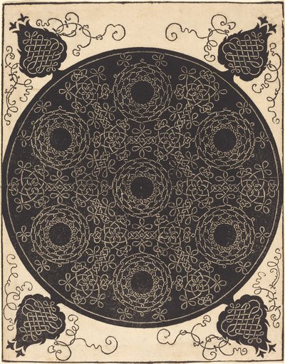 Czwarty węzeł (łączący siedem okrągłych grup węzłów z czarnymi środkami) autorstwa Albrecht Dürer