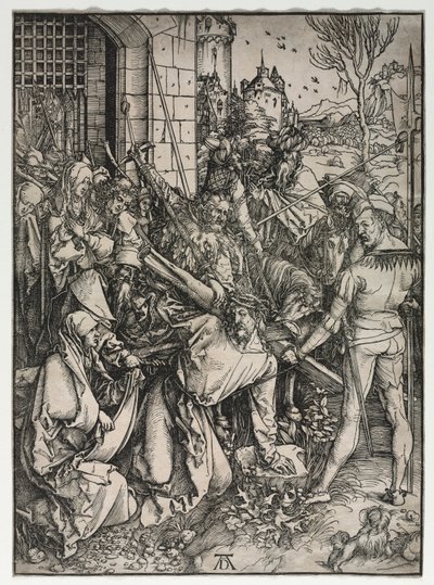 Wielka pasja: Chrystus niosący krzyż autorstwa Albrecht Dürer