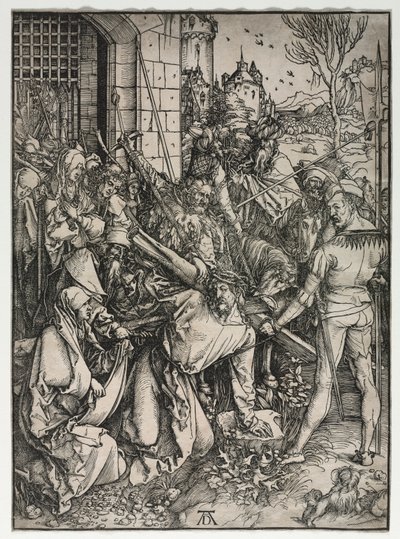 Wielka pasja: Chrystus niosący krzyż. autorstwa Albrecht Dürer