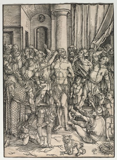 Wielka Pasja: Biczowanie. autorstwa Albrecht Dürer