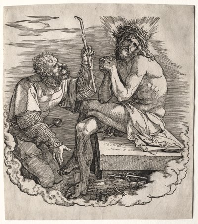 Wielka Pasja: Strona tytułowa – Chrystus, Mąż boleści autorstwa Albrecht Dürer