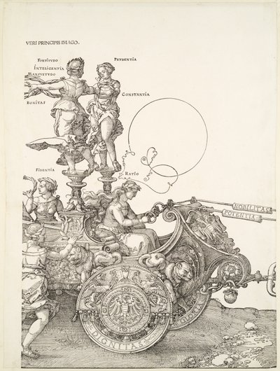 Wielki rydwan triumfalny: prawa część rydwanu z Fidentią i Ratio autorstwa Albrecht Dürer