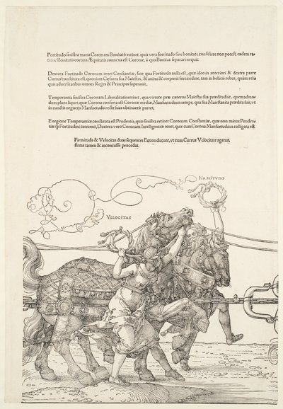 Wielki rydwan triumfalny: Velocitas i Firmitudo autorstwa Albrecht Dürer