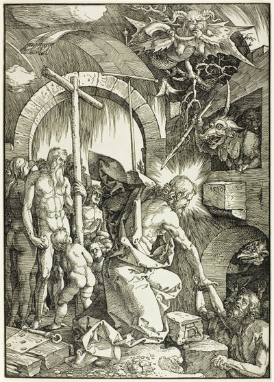 Harrowing of Hell - Chrystus w otchłani, płyta dziewiąta z Wielkiej Męki autorstwa Albrecht Dürer