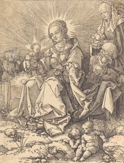 Święta Rodzina na ławce trawiastej, 1526. autorstwa Albrecht Dürer