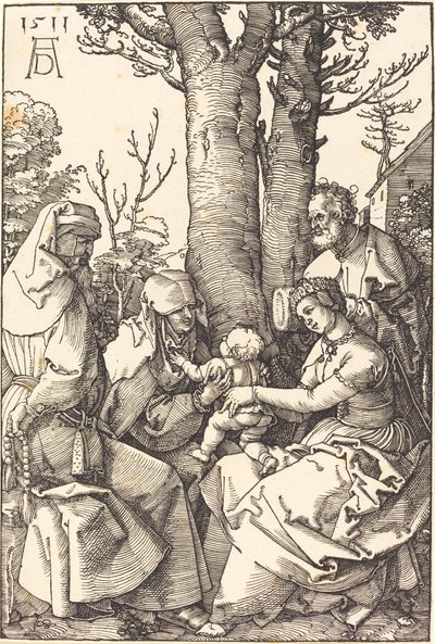 Święta Rodzina z Joachimem i Anną pod drzewem autorstwa Albrecht Dürer