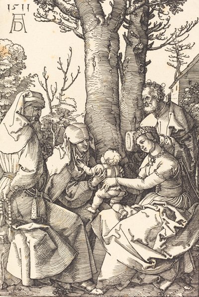 Święta Rodzina z Joachimem i Anną pod drzewem, 1511. autorstwa Albrecht Dürer