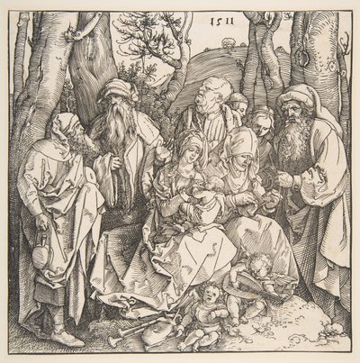 Święta Rodzina ze Świętymi i Dwoma Aniołami Muzycznymi, 1511. autorstwa Albrecht Dürer