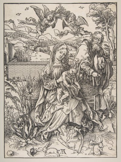 Święta Rodzina z Trzema Zajączkami, ok. godz. 1497-98. autorstwa Albrecht Dürer