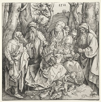 Święta Rodzina z Dwoma Aniołami Muzykami, 1511. autorstwa Albrecht Dürer
