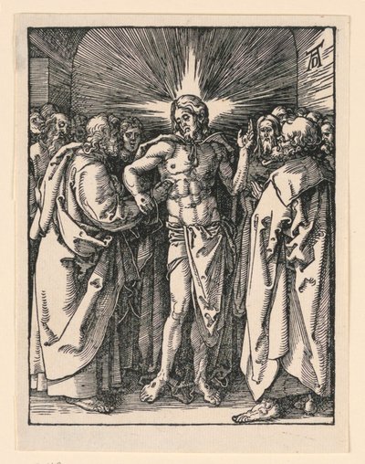 Niedowierzanie św. Tomasza, z serii Mała pasja autorstwa Albrecht Dürer
