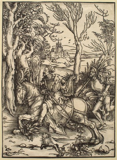 Rycerz na koniu i landsknecht autorstwa Albrecht Dürer