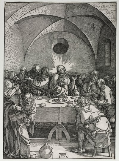 Wielka Pasja: Ostatnia Wieczerza, 1510. autorstwa Albrecht Dürer