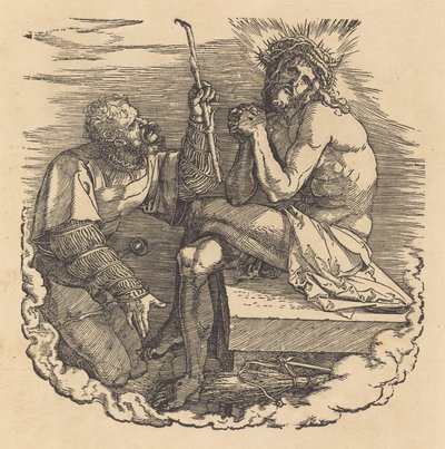 Mąż boleści wyśmiewany przez żołnierza, prawdopodobnie 1511. autorstwa Albrecht Dürer