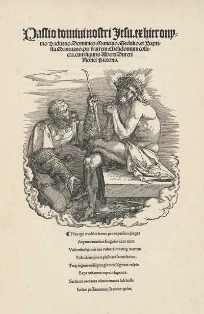 Mąż boleści wyśmiewany przez żołnierza, prawdopodobnie 1511. autorstwa Albrecht Dürer