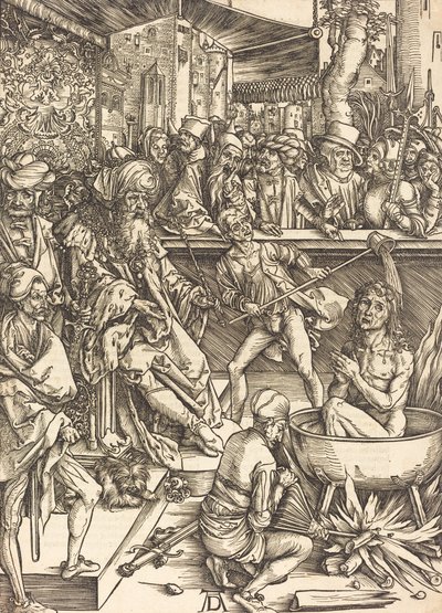 Męczeństwo św. Jana prawdopodobnie ok. 14961498. autorstwa Albrecht Dürer
