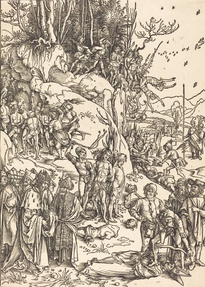 Męczeństwo dziesięciu tysięcy, c. 14961497. autorstwa Albrecht Dürer