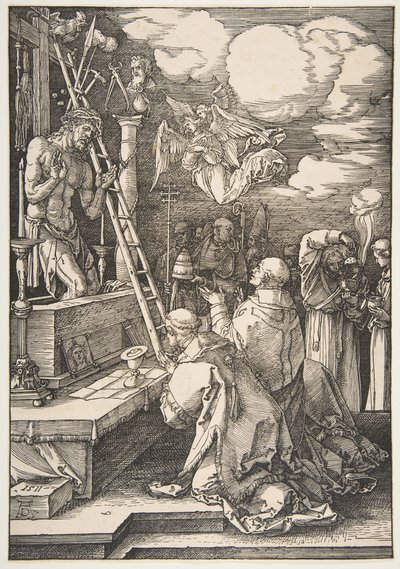 Msza św. Grzegorza, 1511. autorstwa Albrecht Dürer