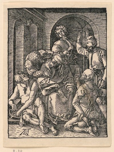 Naśmiewanie się z Chrystusa, z serii Mała pasja autorstwa Albrecht Dürer