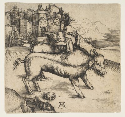 Potworna świnia Landsera, ca. 1496. autorstwa Albrecht Dürer