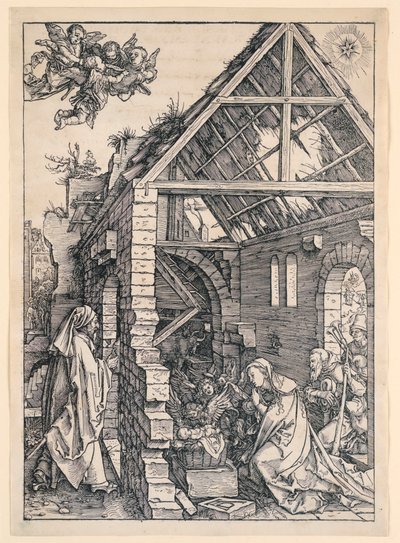 Narodzenia, z cyklu Życie Dziewicy autorstwa Albrecht Dürer