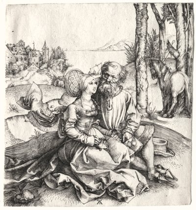 Oferta miłości lub źle dobrana para, 1495-1496. autorstwa Albrecht Dürer