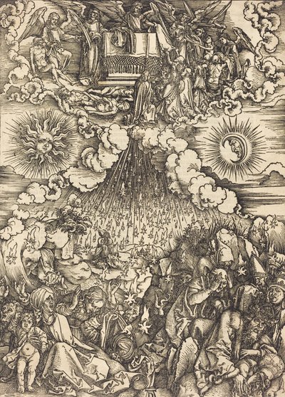 Otwarcie piątej i szóstej pieczęci, c. 1497. autorstwa Albrecht Dürer