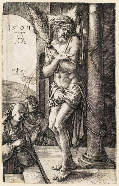 Pasja: Mąż Boleści stojący przy kolumnie autorstwa Albrecht Dürer