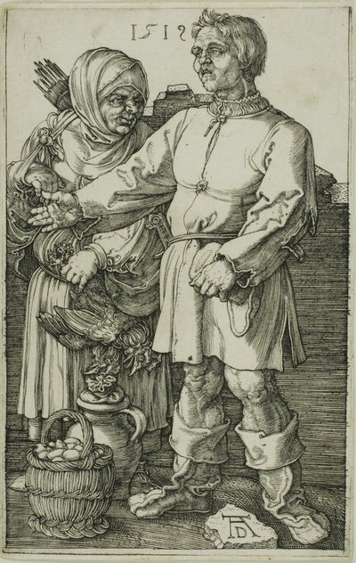 Chłop i jego żona na Rynku autorstwa Albrecht Dürer