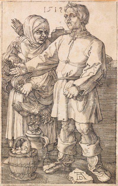 Chłop i jego żona na Rynku, 1519. autorstwa Albrecht Dürer