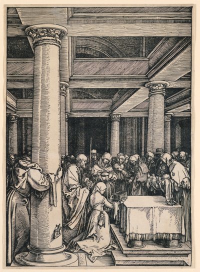 Ofiarowanie w świątyni. z cyklu Życie Dziewicy autorstwa Albrecht Dürer