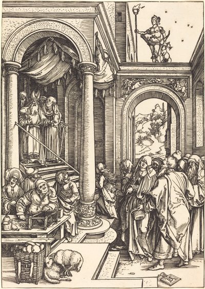 Ofiarowanie Dziewicy w Świątyni autorstwa Albrecht Dürer