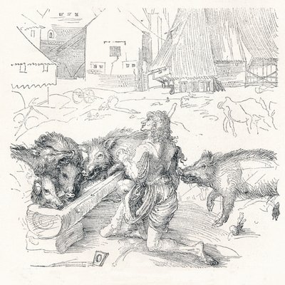 Syn marnotrawny, ok. 1497, 1906 r. autorstwa Albrecht Dürer