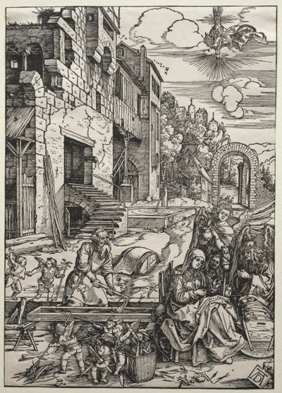 Odpoczynek w Egipcie, c. 1501-1502. autorstwa Albrecht Dürer